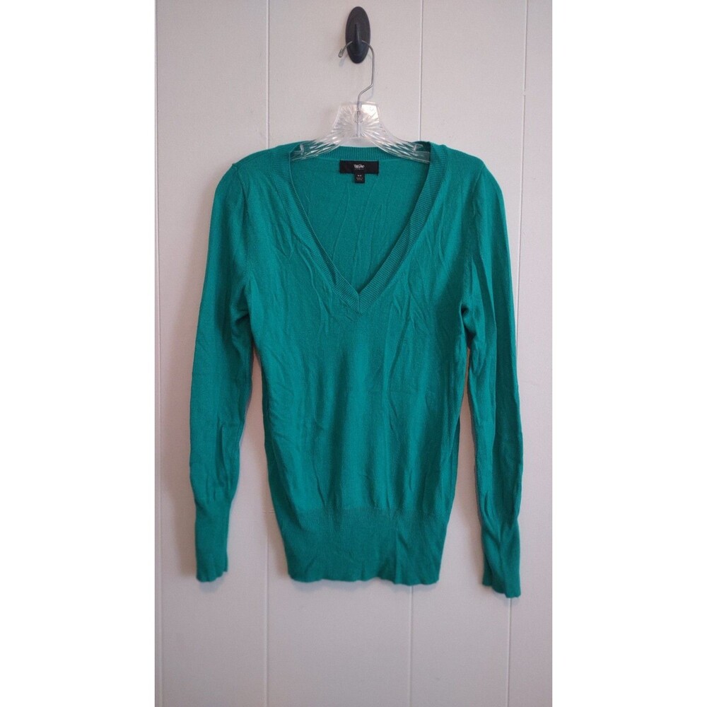 Missimo Women's Emerald Green V Neck Lightweight Sweater Medium